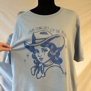 Cowgirl Graphic T-shirt “Even Cowgirls Get the Blues”